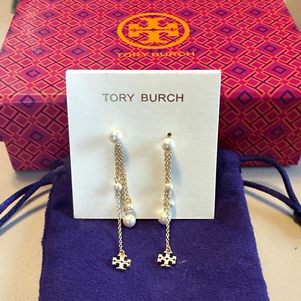 NWT Tory Burch Pearl Drop Earrings